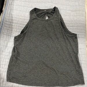 Women’s Fabletics Charcoal Gray Sleeveless Cross-Back Tank Top